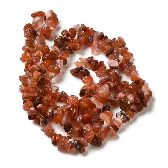 5-8mm Carnelian Chip Long Bead Strand - Picture 1 of 3